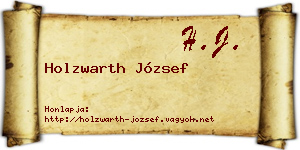 Holzwarth József névjegykártya
